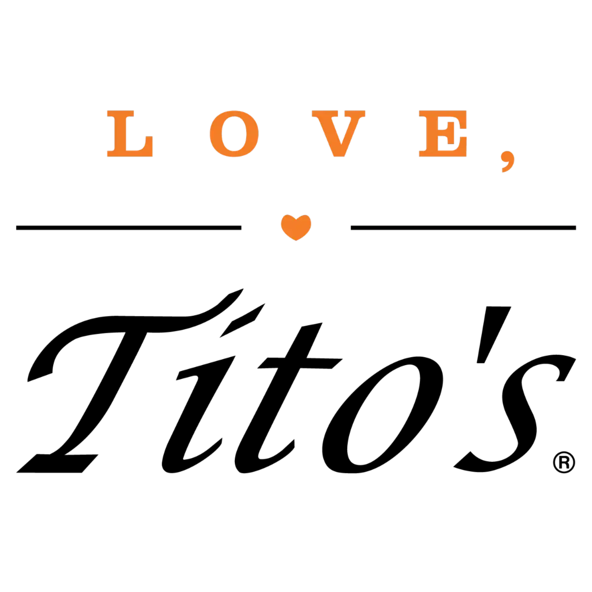Sponsor logo: Love, Tito's (Tito's Handmade Vodka)