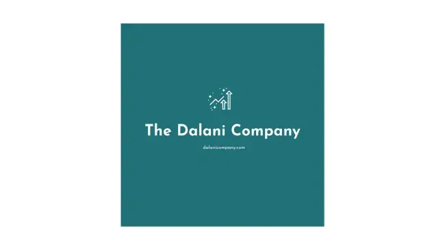 Logo of The Dalani Company: its name in white on a teal square